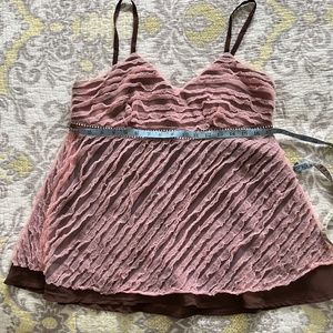 Pink and Brown Textured Camisole - texture